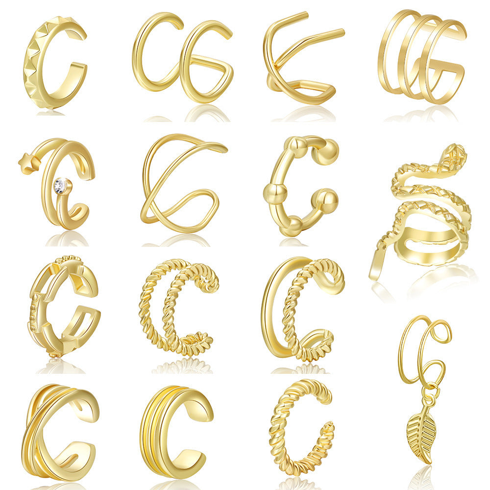 15-piece Set Without Pierced Ears Ear Clip Suit