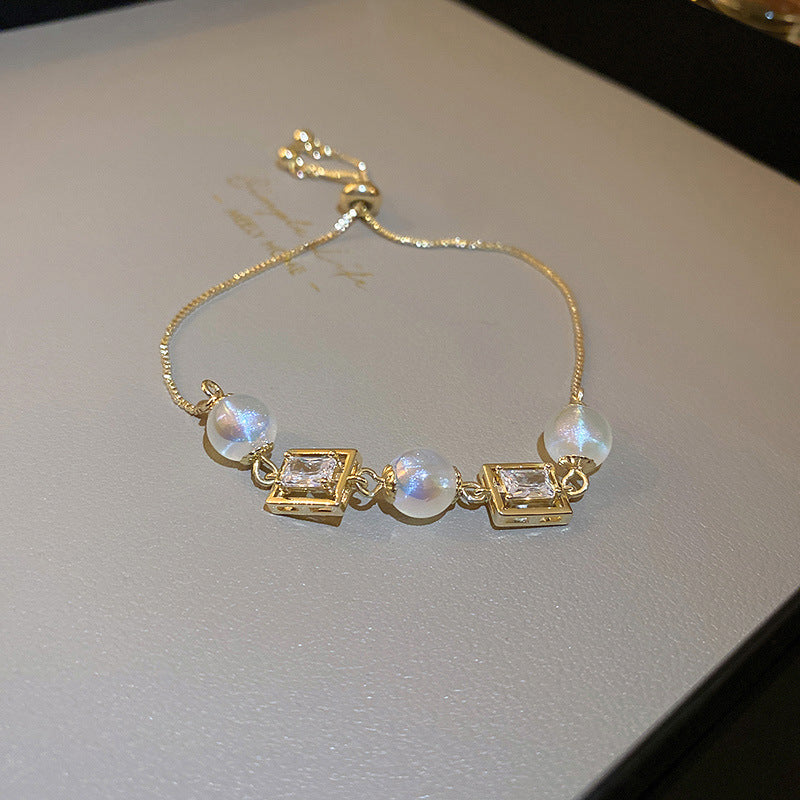 Baroque Freshwater Pearl Zircon Bracelet