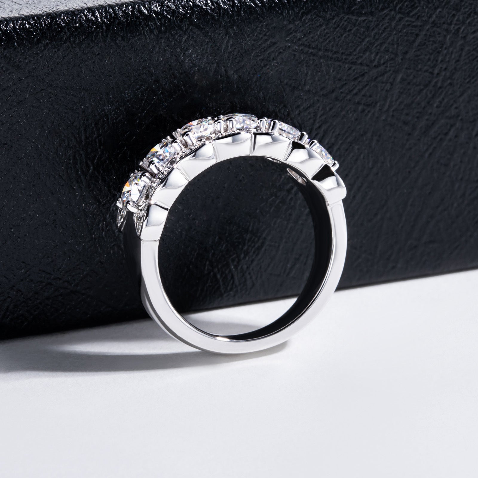 925 Silver Plating 18K Gold Ring Full Moissanite Full Diamond Closed Ring Niche