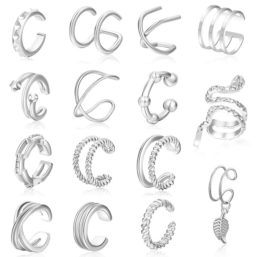 15-piece Set Without Pierced Ears Ear Clip Suit