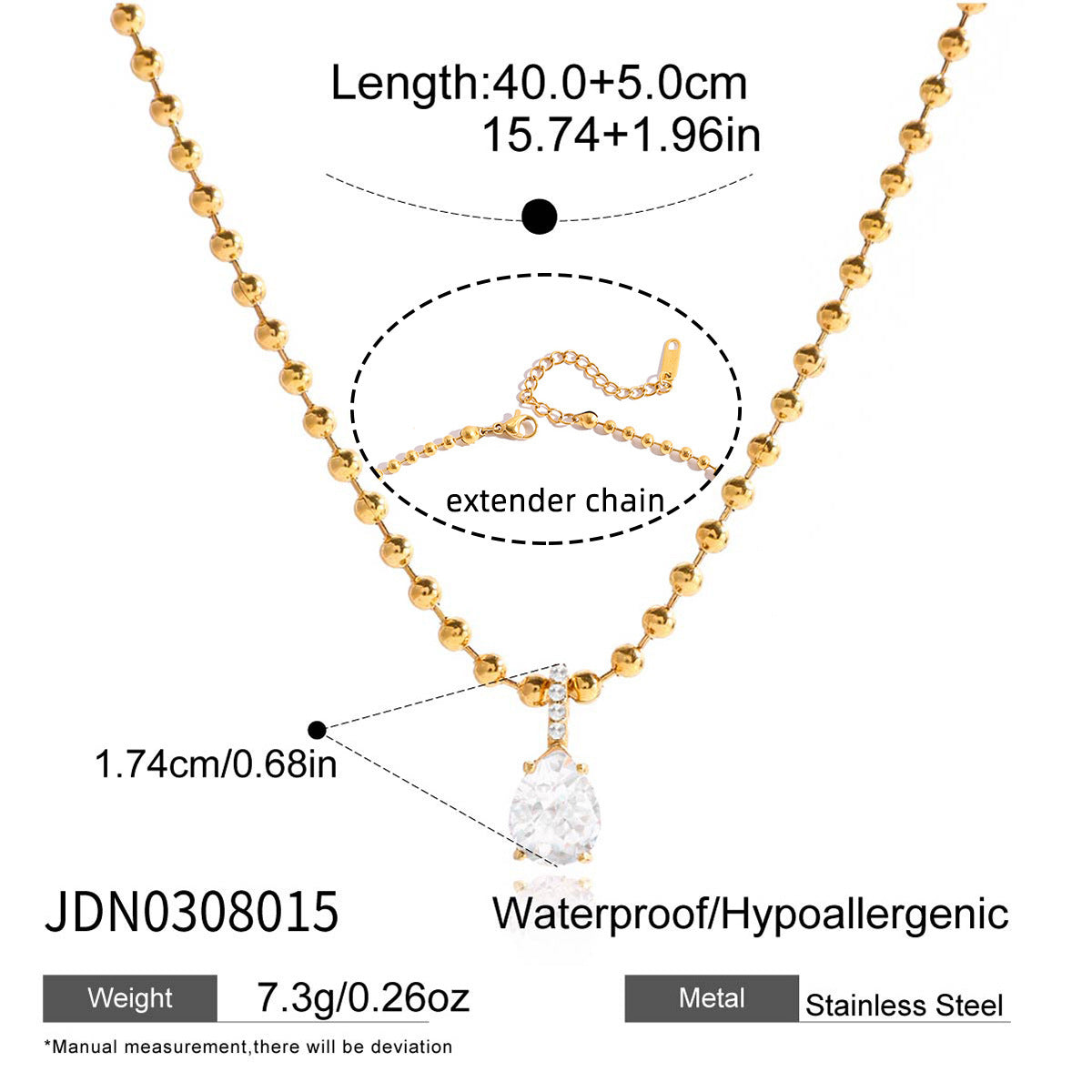 18K Titanium Steel Zircon Necklace Light Clavicle Chain