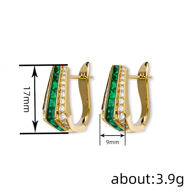 Elegant Faux Emerald Earrings