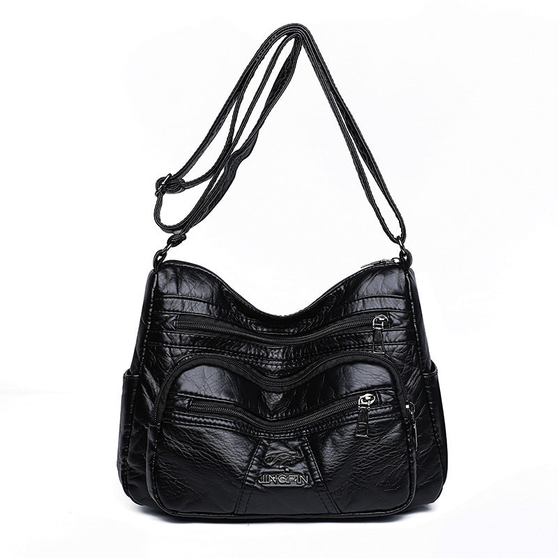 Retro Soft Leather Women's Bag New Authentic Leather Tactile Feel Large Capacity