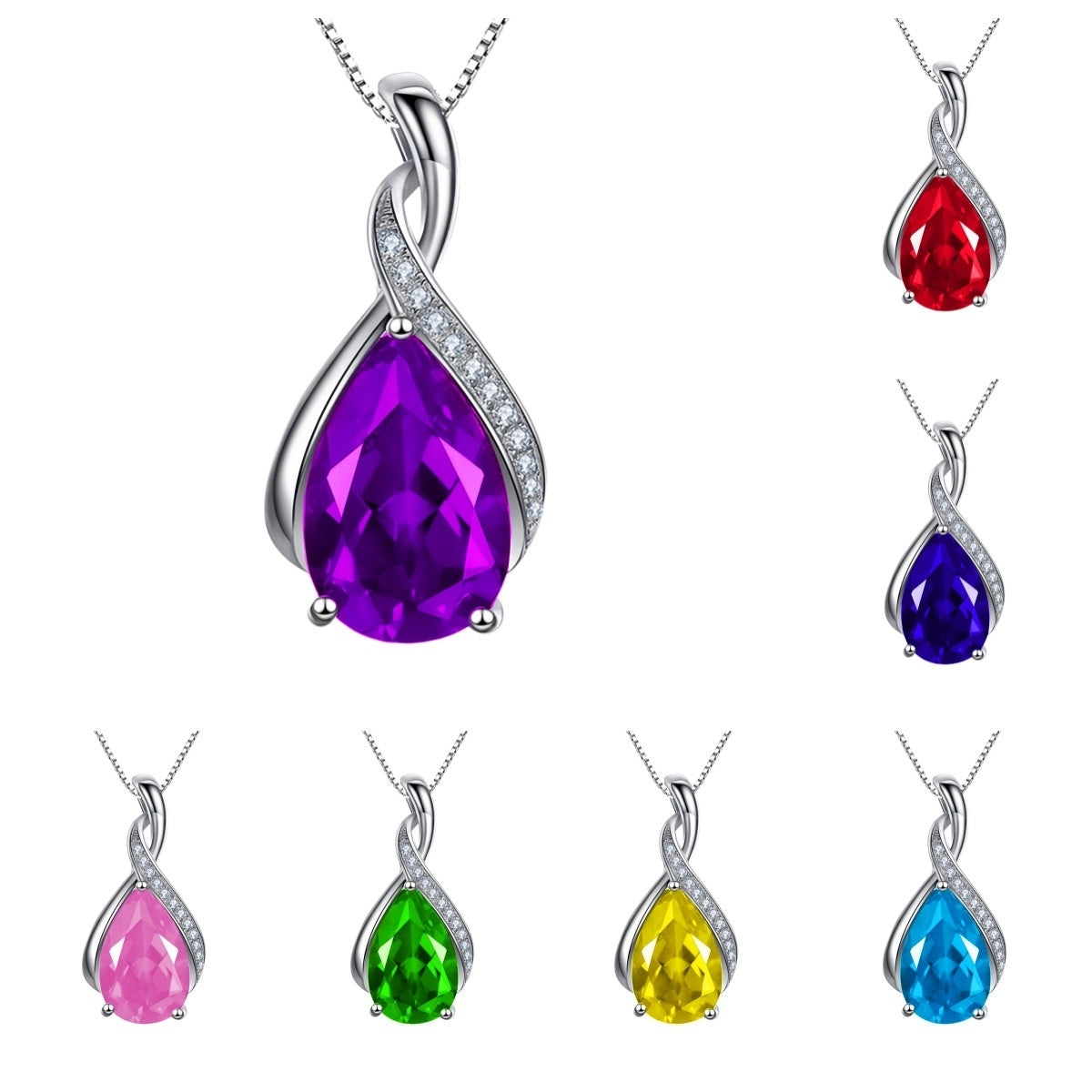 Elegant Natural Purple Navy Blue Pendant Simple