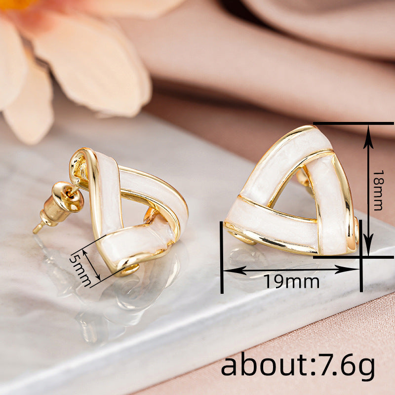 Women's Metal Oil Stud Earrings