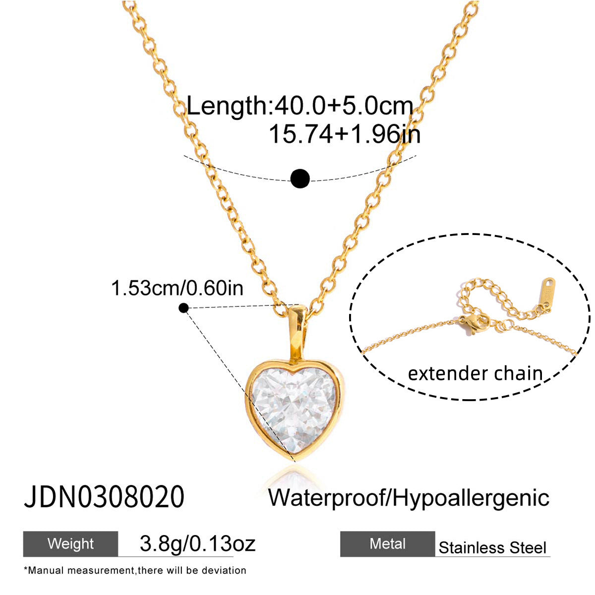 18K Titanium Steel Zircon Necklace Light Clavicle Chain