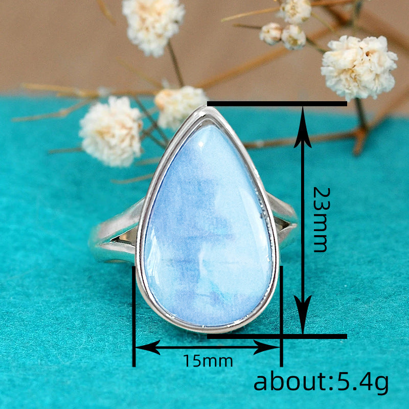 Blue Water Drop Exquisite Ring For Women