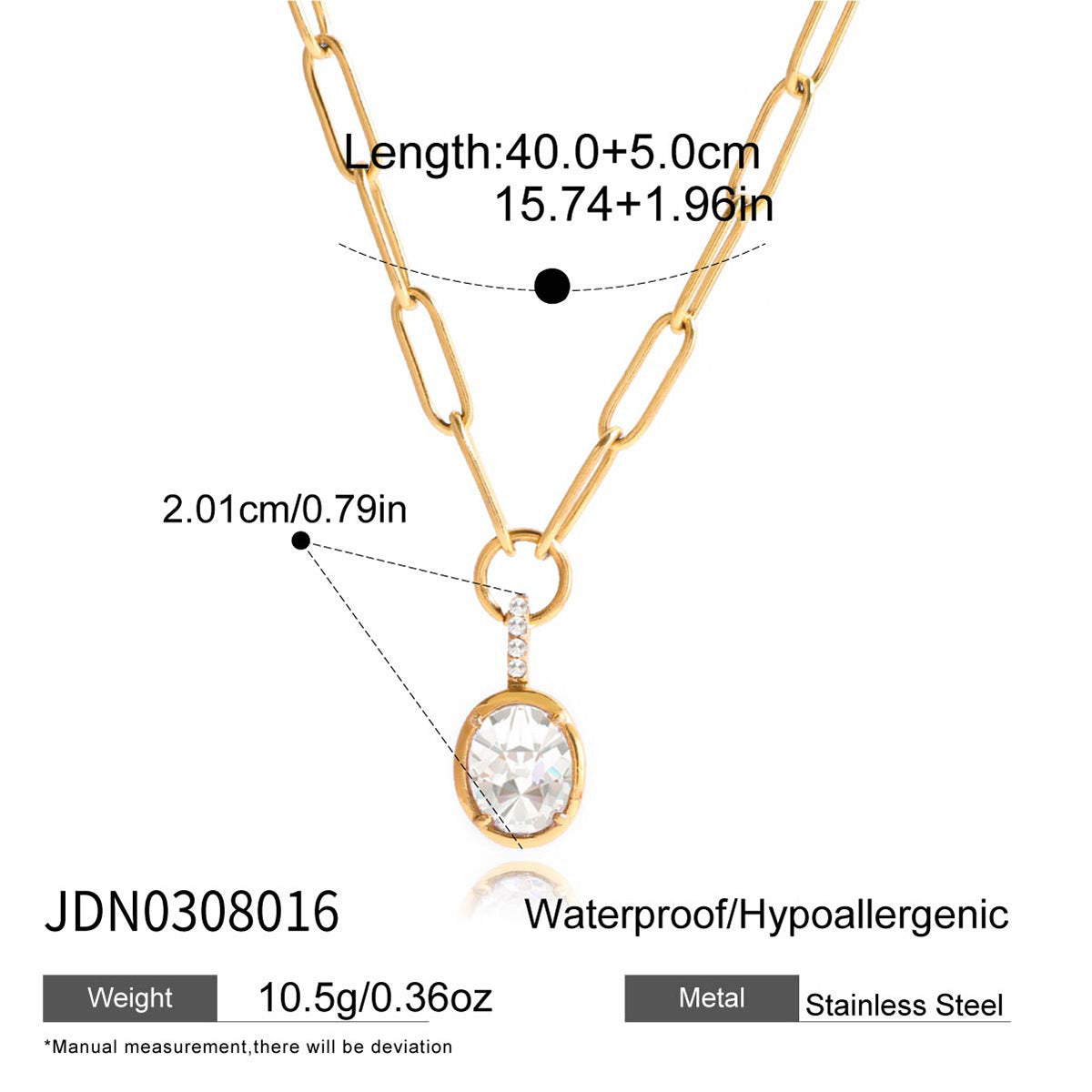 18K Titanium Steel Zircon Necklace Light Clavicle Chain