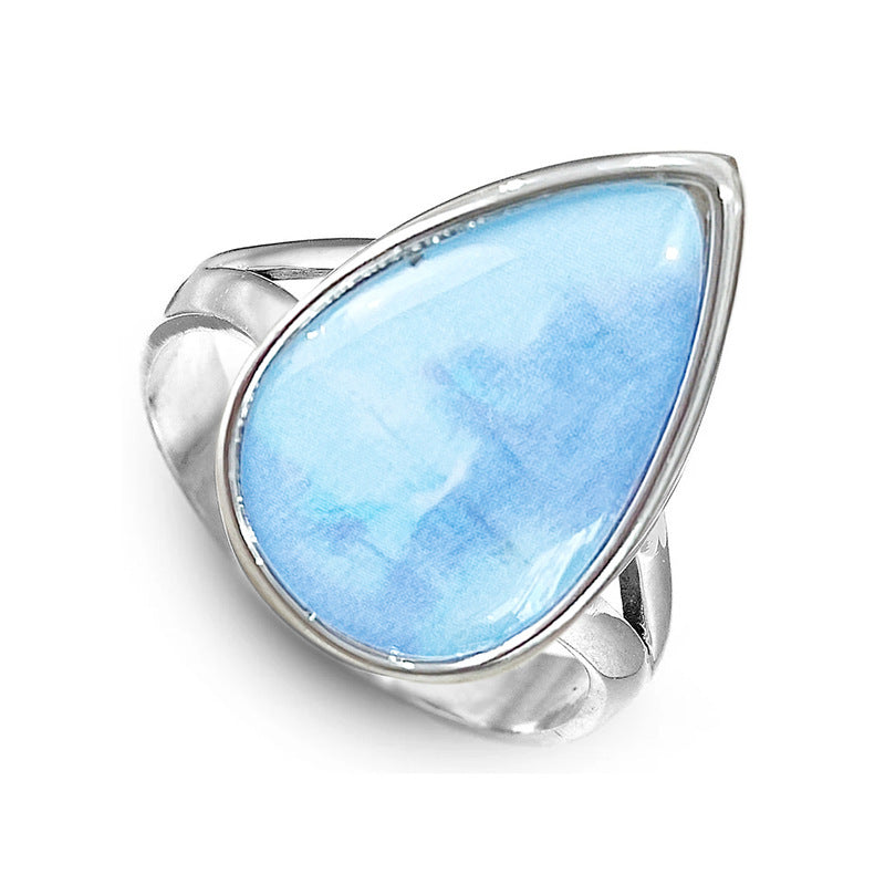 Blue Water Drop Exquisite Ring For Women