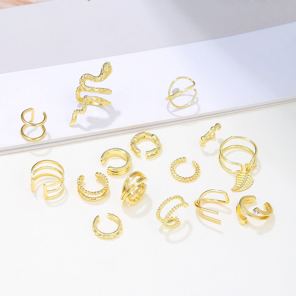 15-piece Set Without Pierced Ears Ear Clip Suit